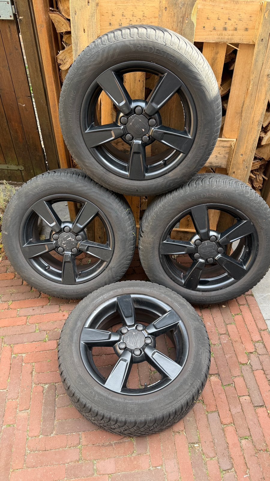 4 Seat velgen met all season banden, Ophalen, Gebruikt, 16 inch, Banden en Velgen