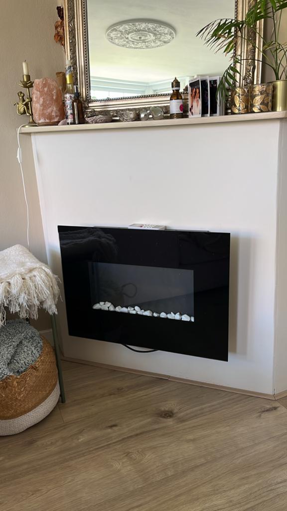 Moderne elektrische haard met afstandsbediening, Huis en Inrichting, Haarden, Ophalen, Zo goed als nieuw, Inbouwhaard, Elektrische haard