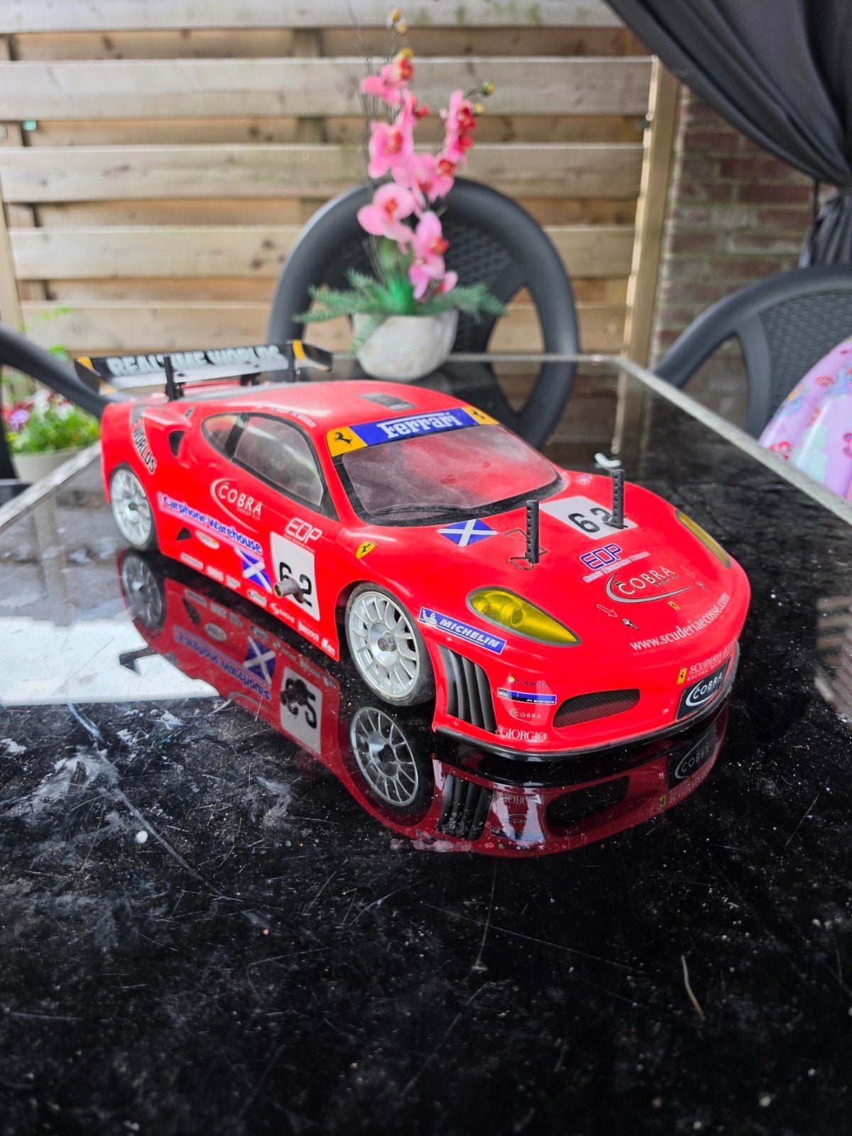 Kyosho fazer nitro  Ferrari, Ophalen of Verzenden, Schaal 1:10, Nitro, Auto onroad