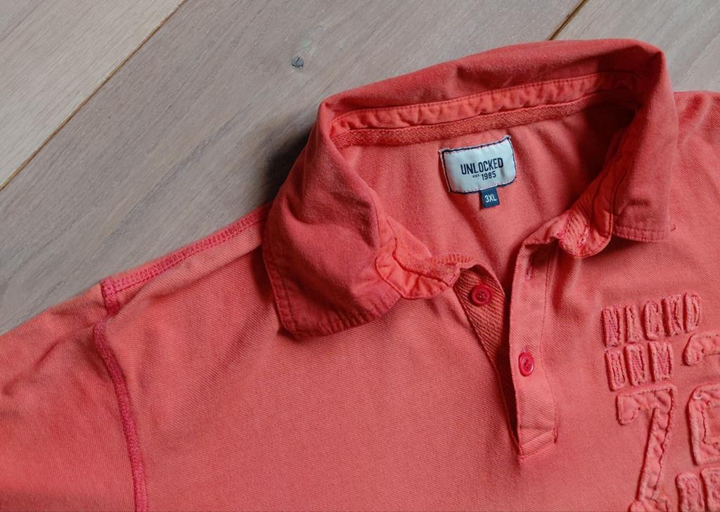 Als nieuw UNLOCKED heren poloshirt Maat 3XL, Kleding | Heren, Grote Maten, Shirt, Oranje, Ophalen of Verzenden, Zo goed als nieuw