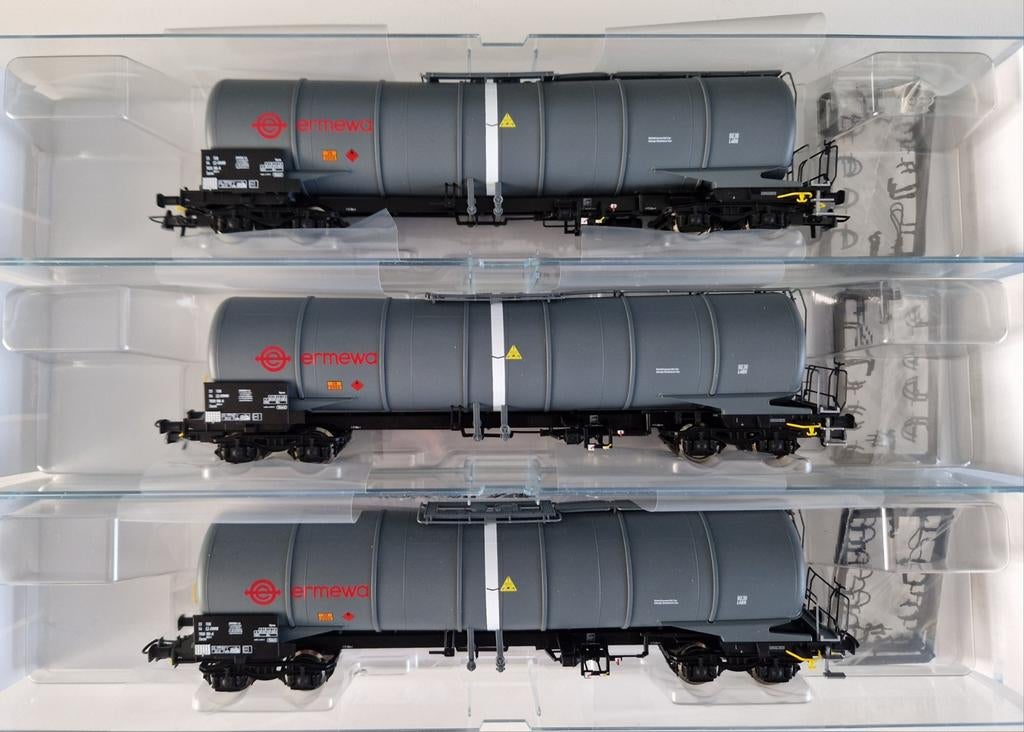 Roco 77460 set ketelwagens Ermewa, Gelijkstroom, Wagon, Ophalen of Verzenden, Zo goed als nieuw