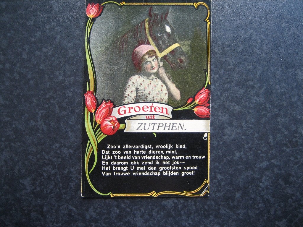 ZUTPHEN Groeten uit A met gedicht, Ophalen of Verzenden, Voor 1920, Gelderland