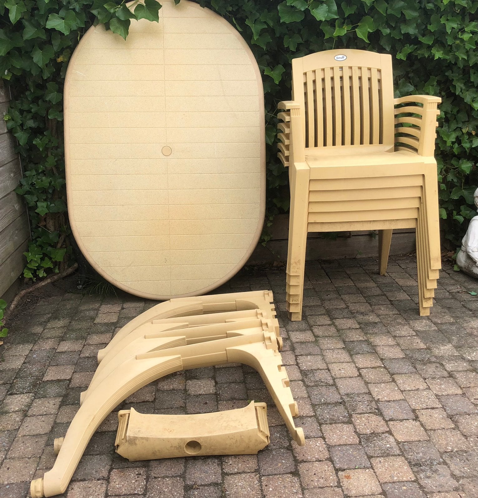 Tuinset Hartman 6 persoons, Tuin en Terras, Tuinstoelen, Gebruikt, Kunststof, Ophalen