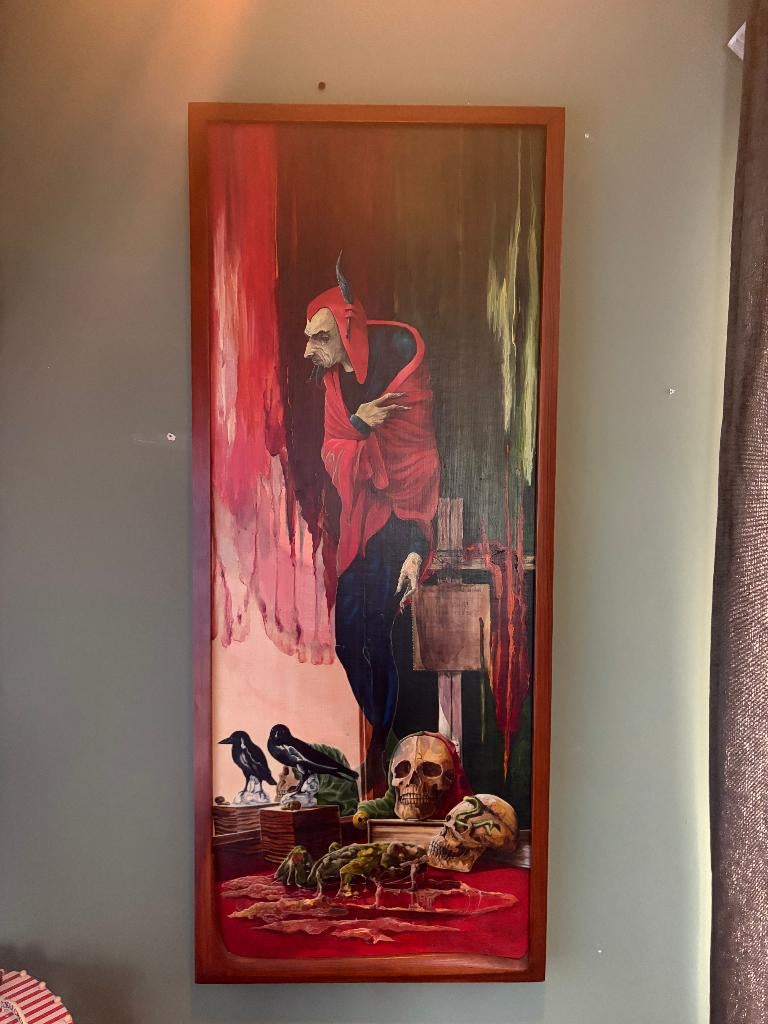 Schilderij Duivel van Dirk van de Molen, Ophalen of Verzenden