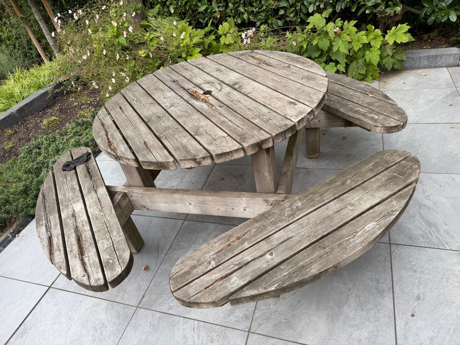 Houten picknicktafel, Ophalen, Gebruikt, Eettafel, 8 zitplaatsen