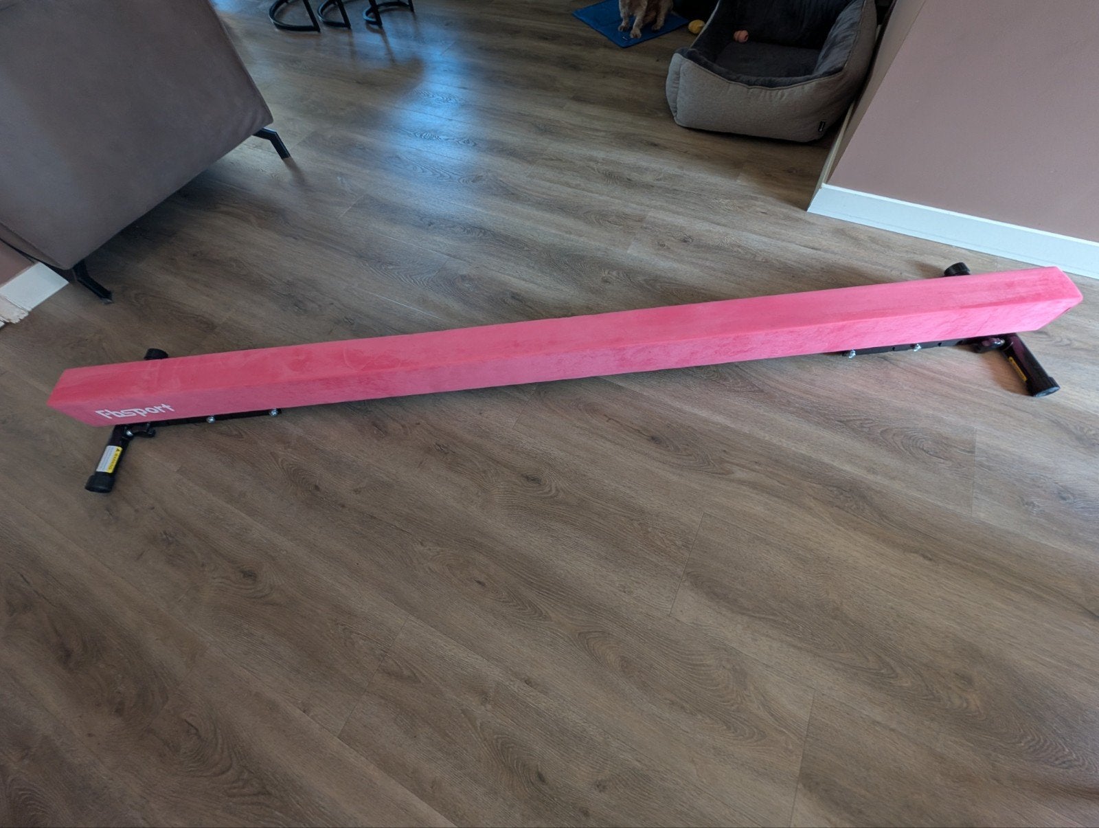 FBsport turn balk 2.44 meter, Sport en Fitness, Turnen, Ophalen, Zo goed als nieuw, Roze, Materiaal