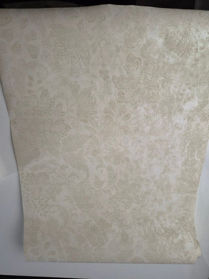 Eijffinger Behang subtiel bloemenpatroon, Bloemen, Overige merken, 75 m² of meer, Beige
