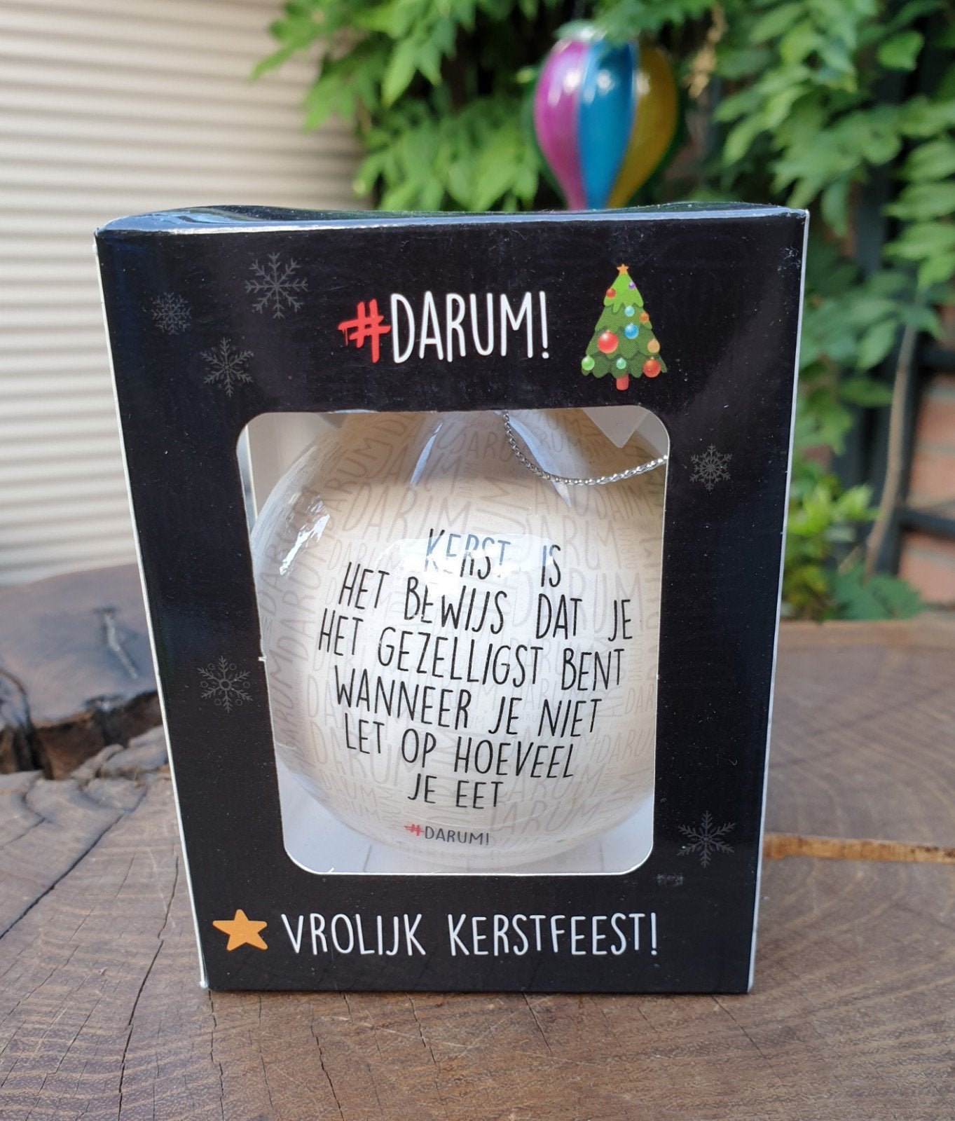 kerstbal met tekst/kerstbal/grappige tekst/Darum, Ophalen of Verzenden, Nieuw