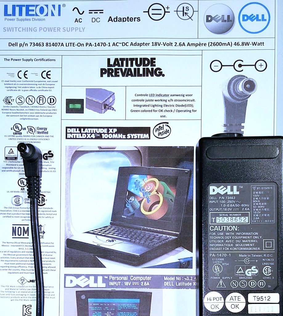 Dell 73463 18V 2.6A 47W PA-1470-01A 81407A Adapter Lader, Ophalen of Verzenden, Zo goed als nieuw, Dell