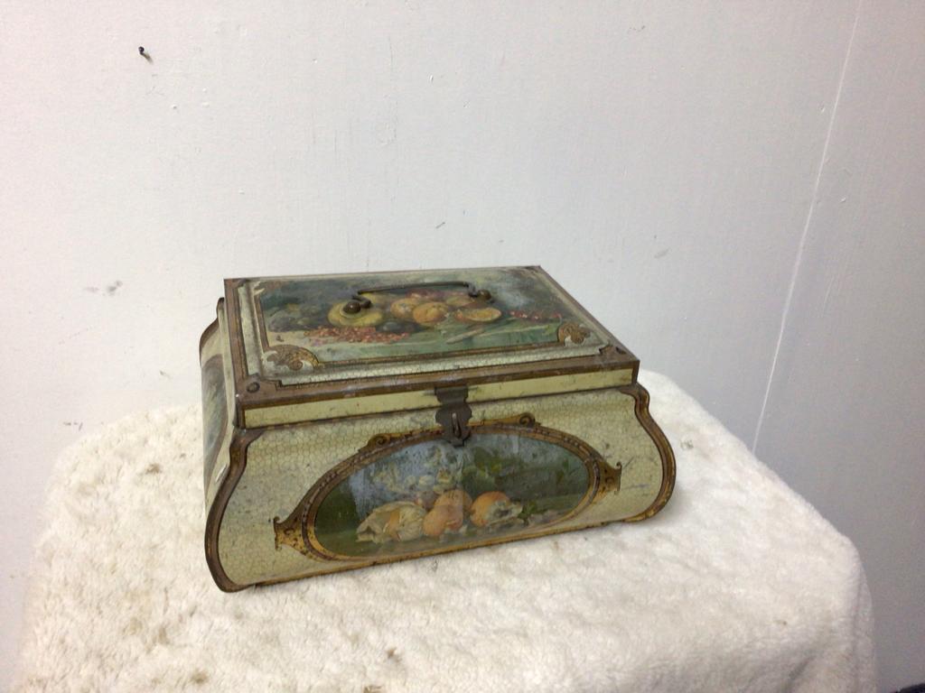 Brocante trommel met afbeeldingen, Ophalen of Verzenden