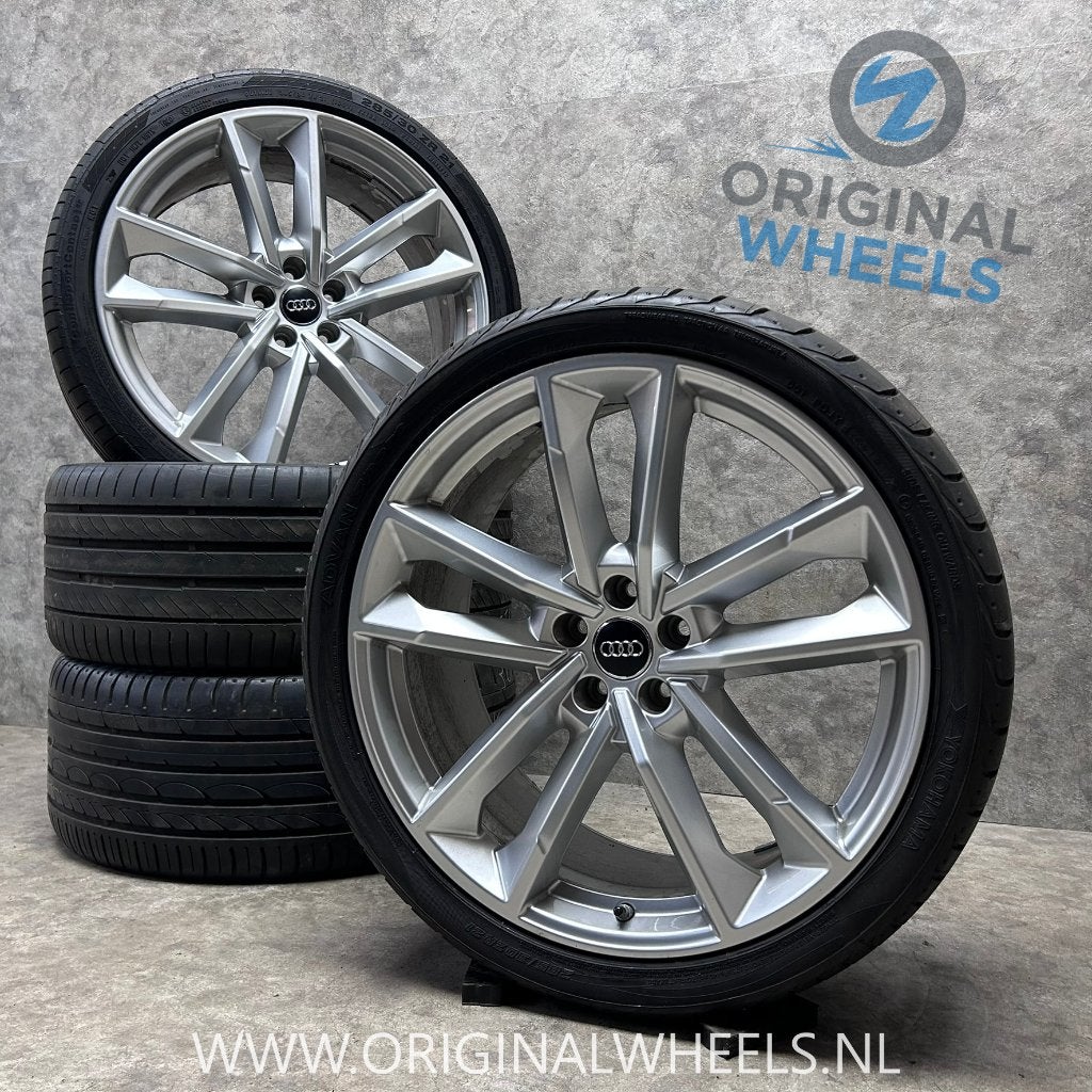 21 inch originele velgen + zomerbanden Audi A8 S8 A7 S7, Gebruikt, 285 mm, Banden en Velgen, Personenwagen