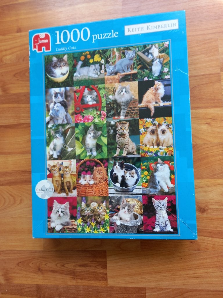 Jumbo puzzel Kattenboel 1000 stukjes, Ophalen of Verzenden, 500 t/m 1500 stukjes, Zo goed als nieuw, Legpuzzel