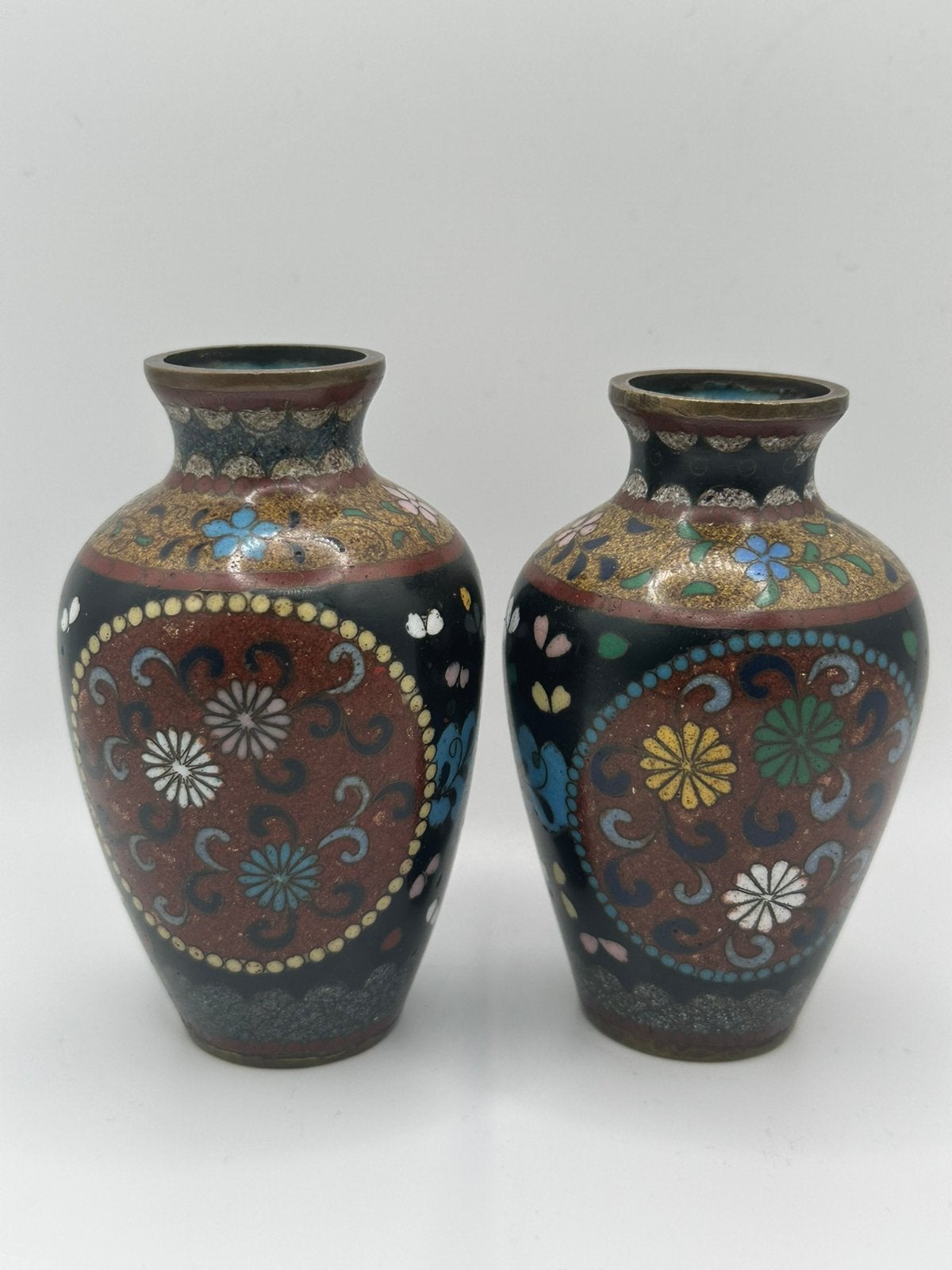 Antieke Japanse Bronzen cloisonne Vases, Ophalen of Verzenden