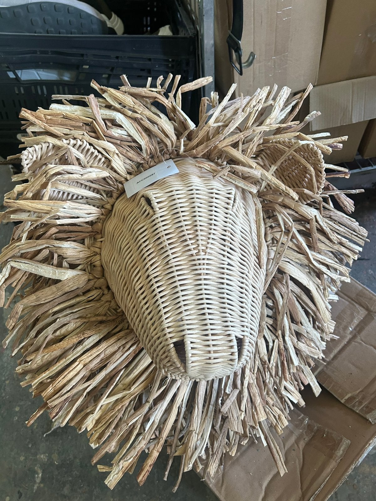 Leeuwenmasker rotan (5x), Huis en Inrichting, Ophalen, Zo goed als nieuw