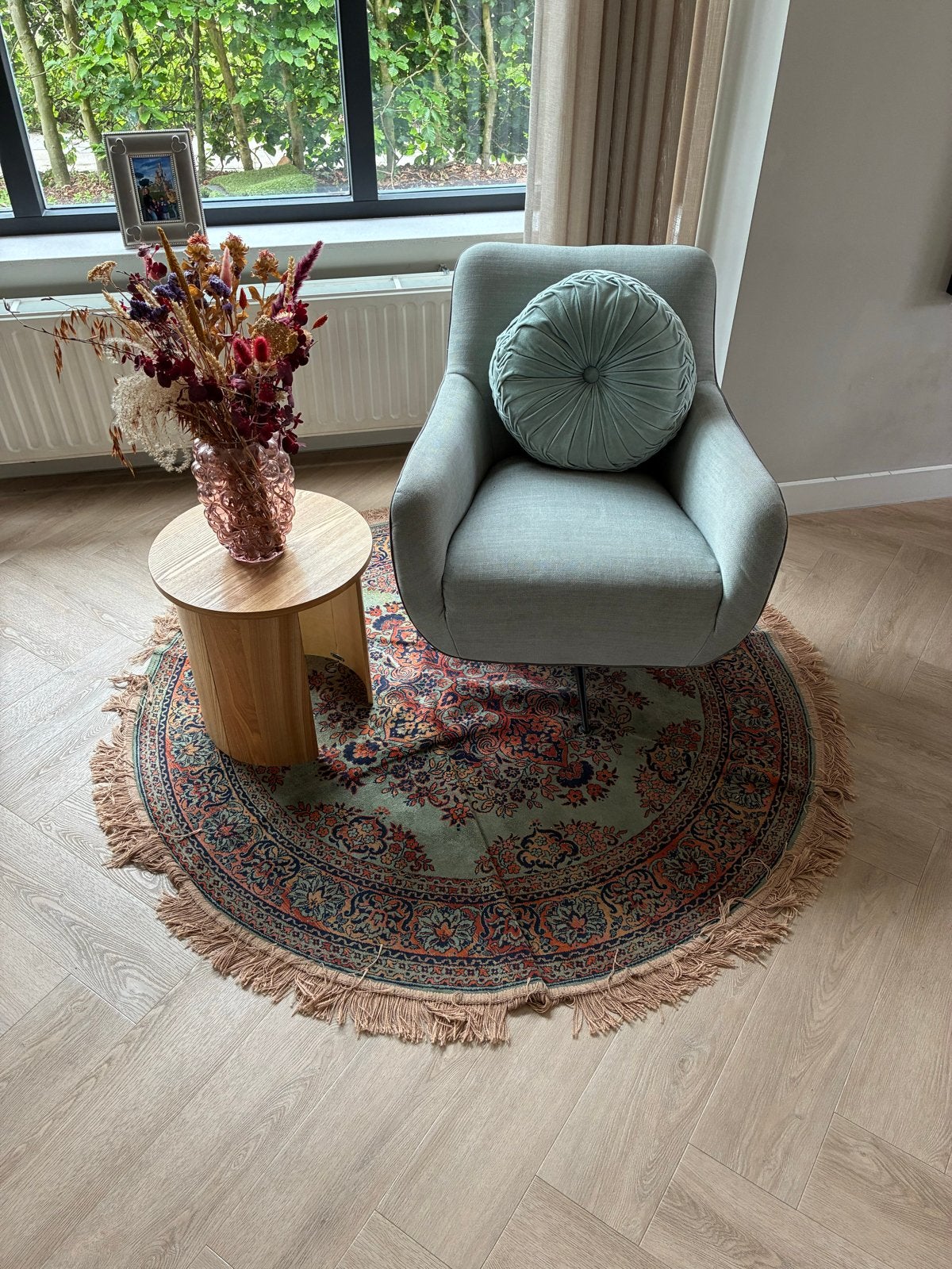 Prominent draaifauteuil lichtgroen, incl. kleedje/kussen, Ophalen, Gebruikt, Stof, 75 tot 100 cm