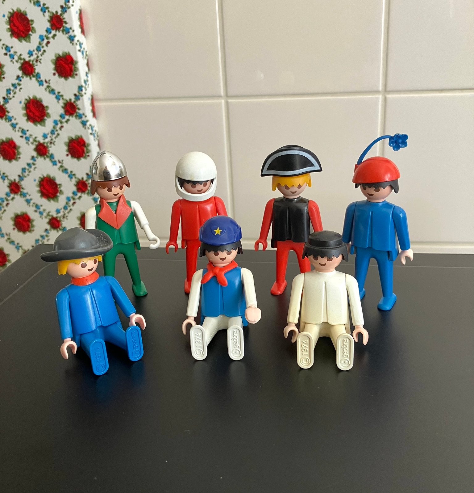 Vintage Playmobil poppetjes ~ Set van 7, Losse onderdelen, Ophalen of Verzenden, Zo goed als nieuw, Figuren