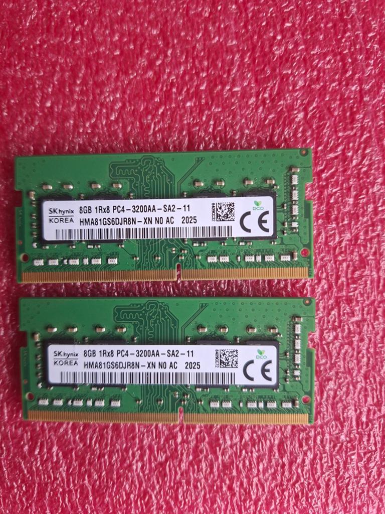 Setje van 16Gb (2x8) identiek ddr4 sodimm 3200Mhz geheugen, Computers en Software, RAM geheugen, DDR4, Ophalen of Verzenden, Zo goed als nieuw