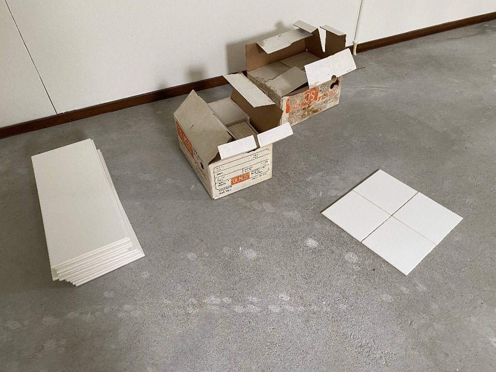 Witte tegels 15x15 en 20x50, Ophalen, Minder dan 20 cm, Minder dan 5 m², Wandtegels