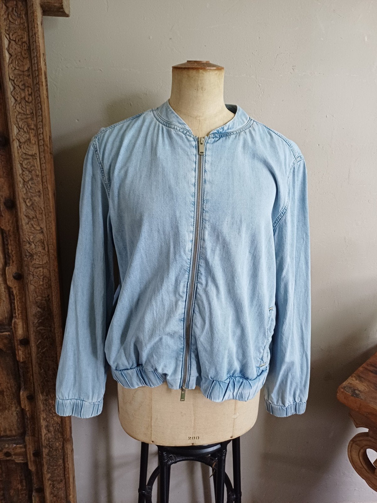 Street One Bomber Jasje Spijker Lichte Jeans Maat 44, Blauw, Ophalen of Verzenden, Zo goed als nieuw, Maat 42/44 (L)