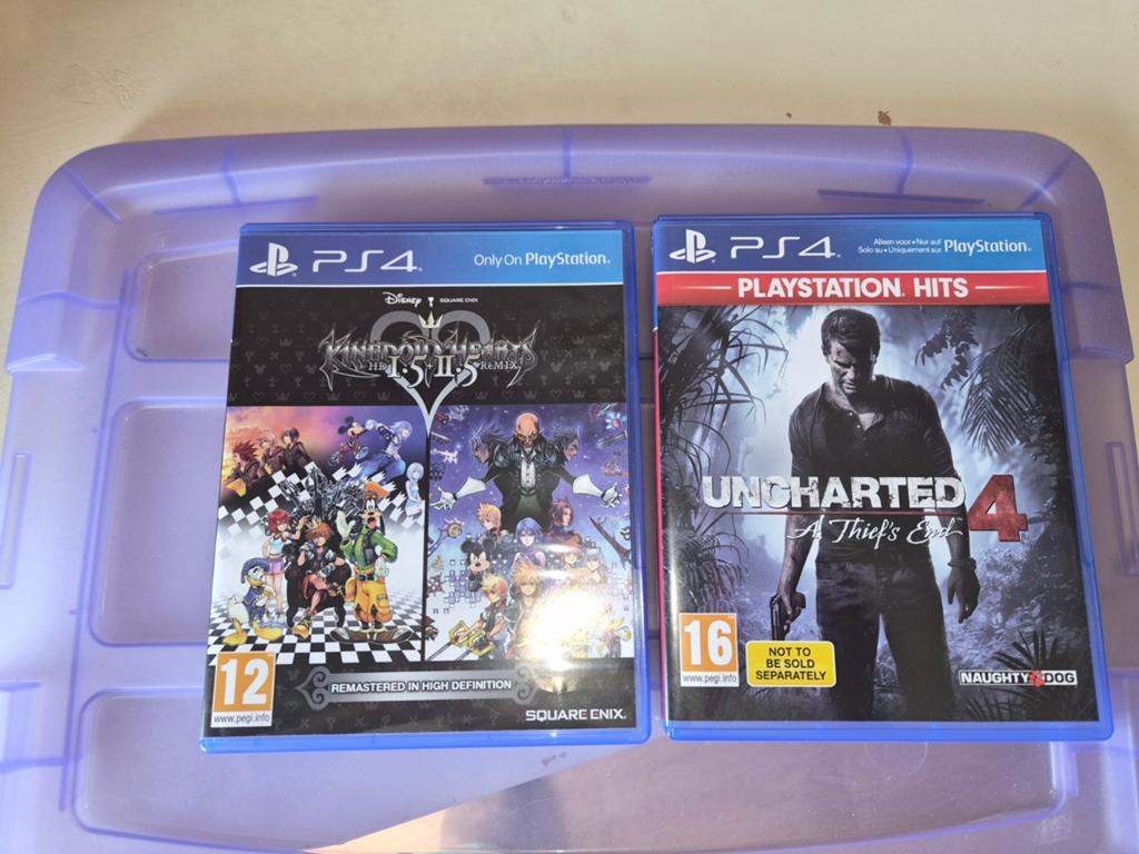 PS4 games: Uncharted 4 & Kingdom Hearts collectie, Avontuur en Actie, 1 speler, Ophalen of Verzenden, Zo goed als nieuw