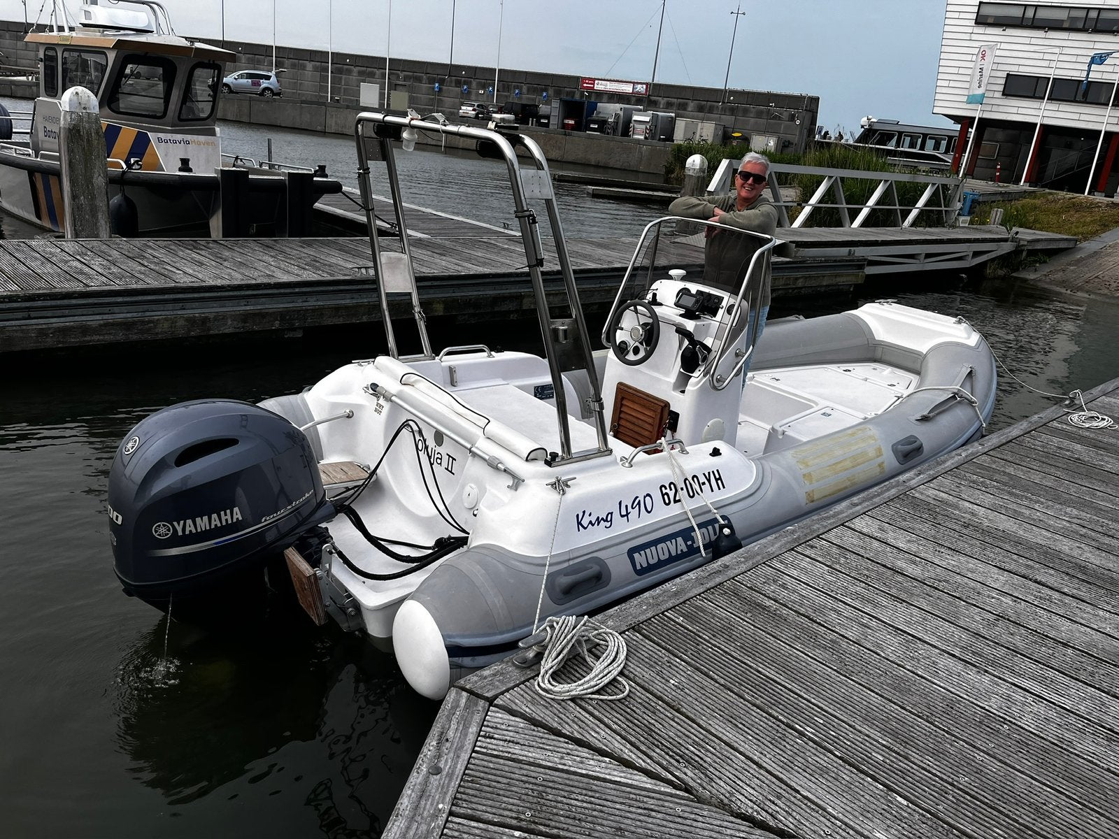 Nuovajolly king 490 met 100 pk yamaha bbm, Watersport en Boten, Rubberboten, 100 pk, Ophalen, Polyester/glasvezel, Gebruikt
