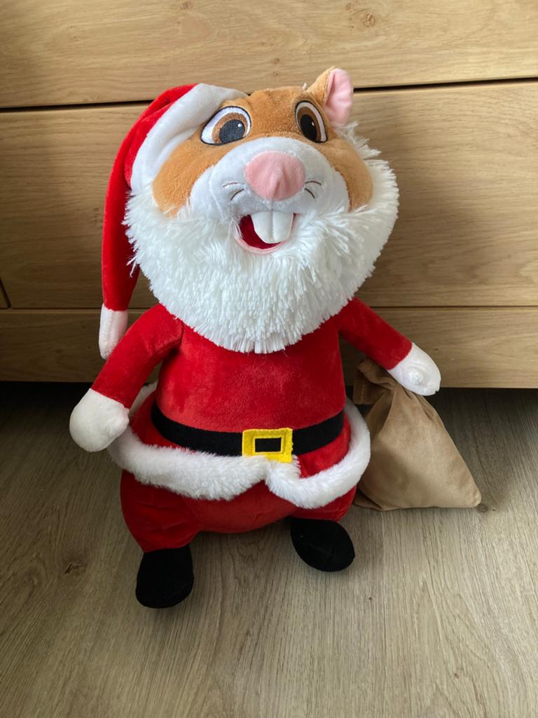 Ah hamster grote kerstman met zak, Kinderen en Baby's, Speelgoed | Knuffels en Pluche, Ophalen of Verzenden, Zo goed als nieuw