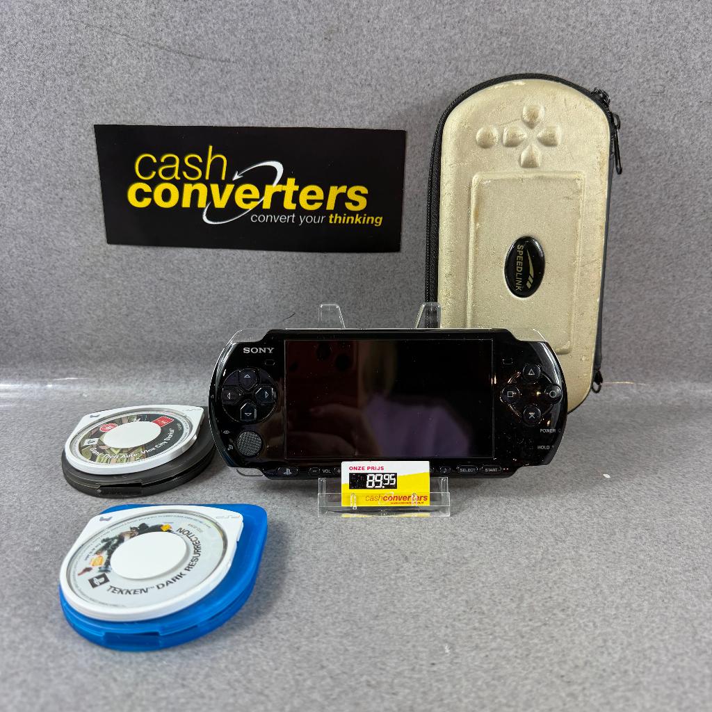 Sony PSP3004 Slim&Lite | hoes, adapter en 2 games | 408548, Spelcomputers en Games, Zwart, Ophalen of Verzenden, PSP, Gebruikt