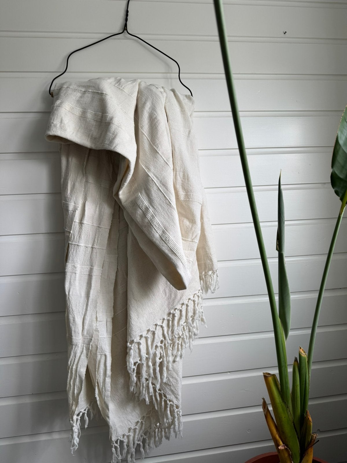 Katoenen Plaid / Sprei (265cm x250cm) – Wabi-Sabi / Boho, Ophalen of Verzenden, Gebruikt