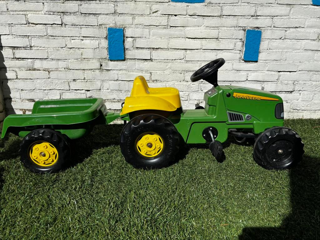 Looptractor John Deere met aanhanger- speelgoed tractor, Ophalen, Zo goed als nieuw, Overige merken