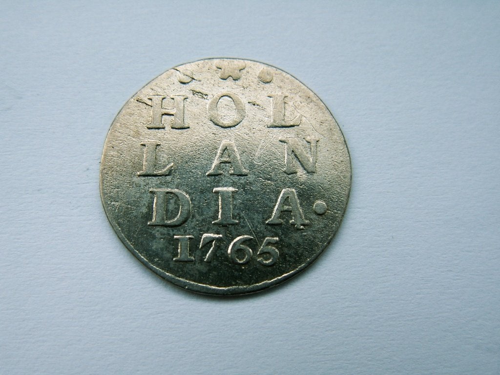 HOLLAND. Dubbele Wapenstuiver - 1765, Vóór koninkrijk, Verzenden, Zilver, Overige waardes