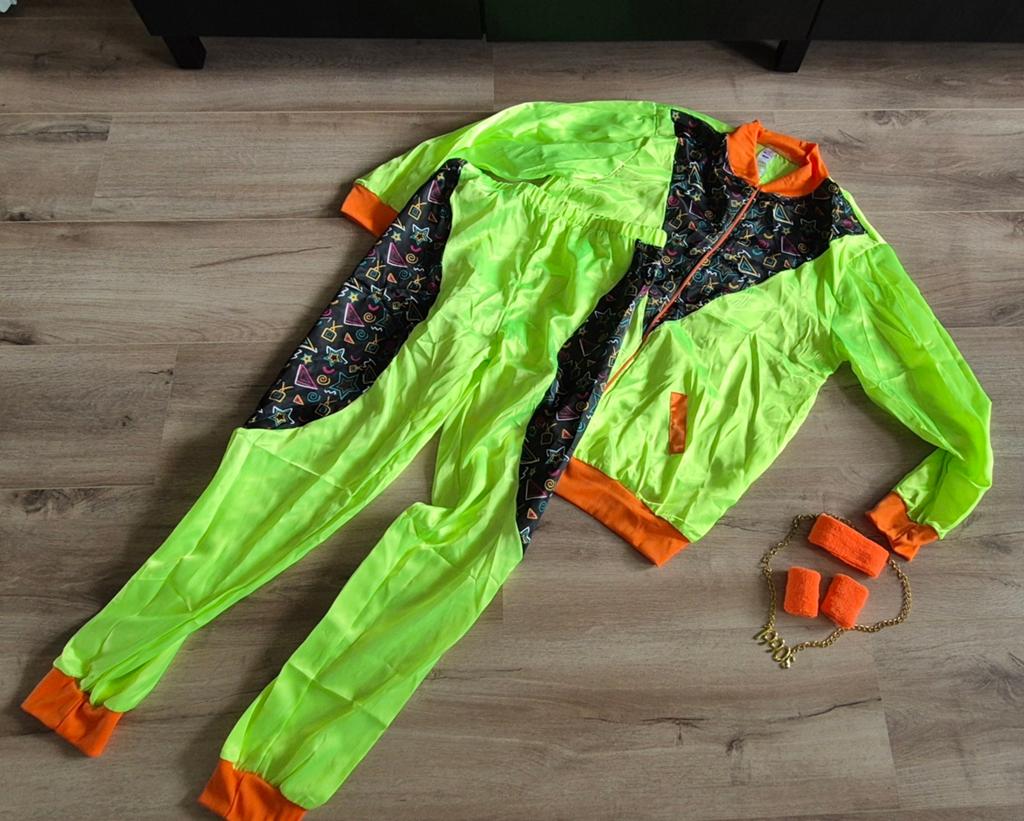 Neon Groen Jaren '80 Trainingspak met Accessoires, Ophalen of Verzenden, Nieuw, Maat 46/48 (XL) of groter, Carnaval