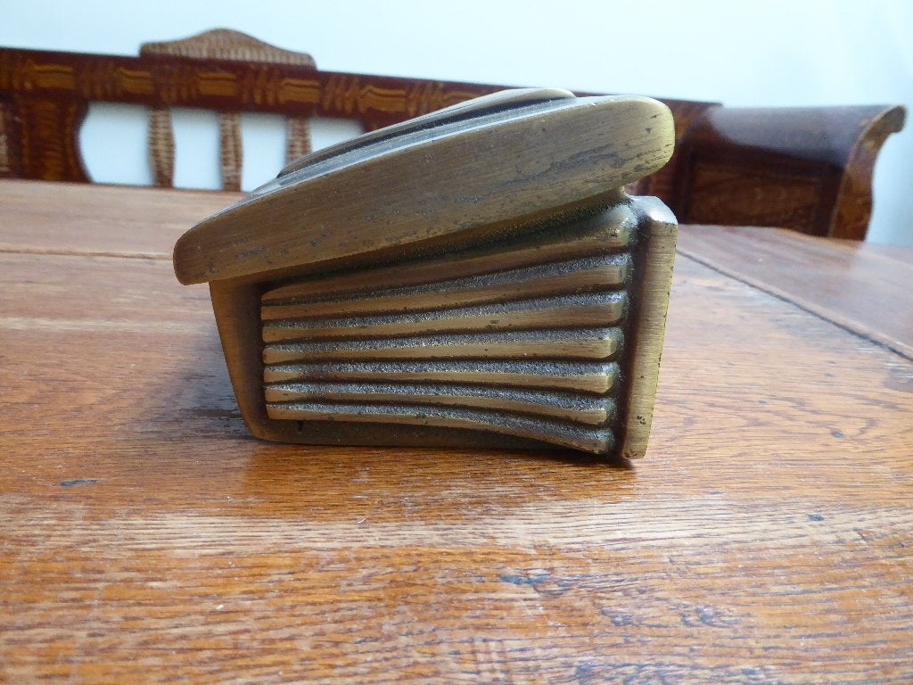 Robuuste metalen WC-rolhouder in art deco stijl, Antiek en Kunst, Ophalen of Verzenden
