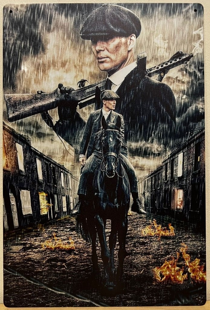 Peaky Blinders paard getekend reclamebord van metaal deco