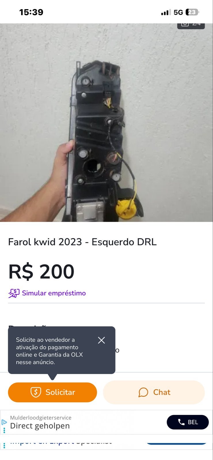 Koplamp Renault Kwid 2023 Links DRL, Ophalen, Gebruikt, Renault