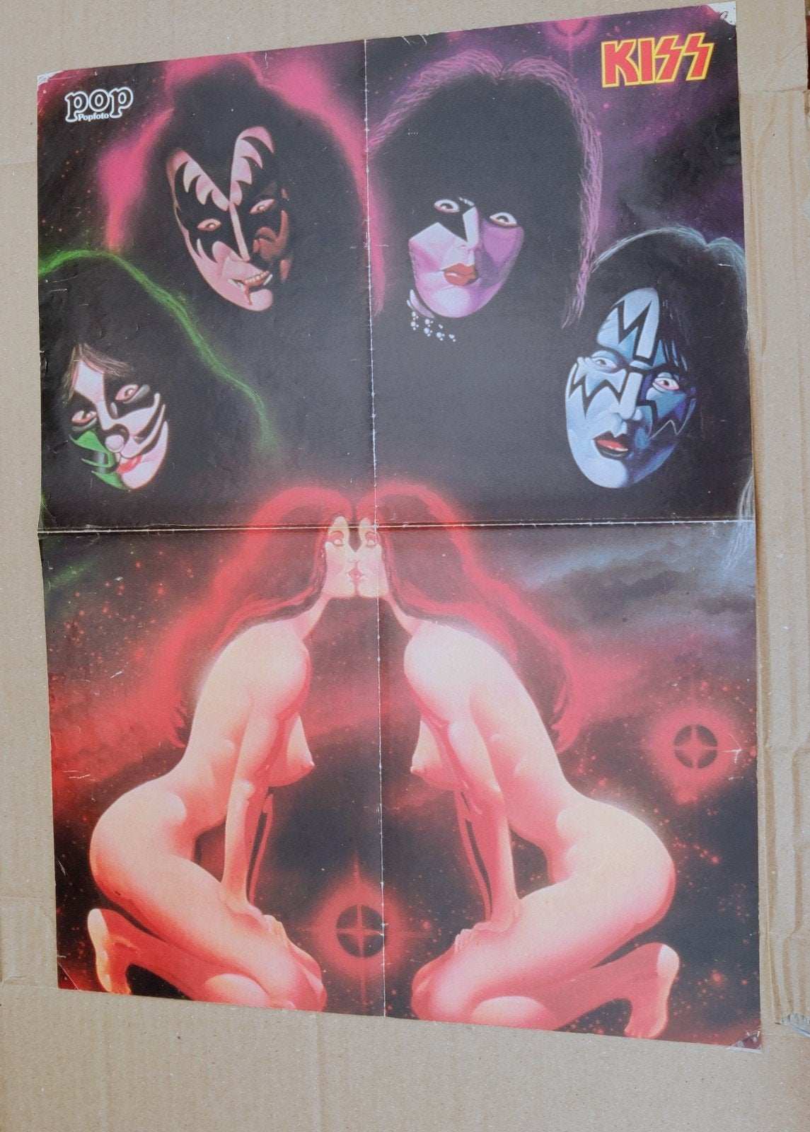 Kiss pop foto poster, Verzamelen, Ophalen of Verzenden, Gebruikt, A1 t/m A3, Film en Tv