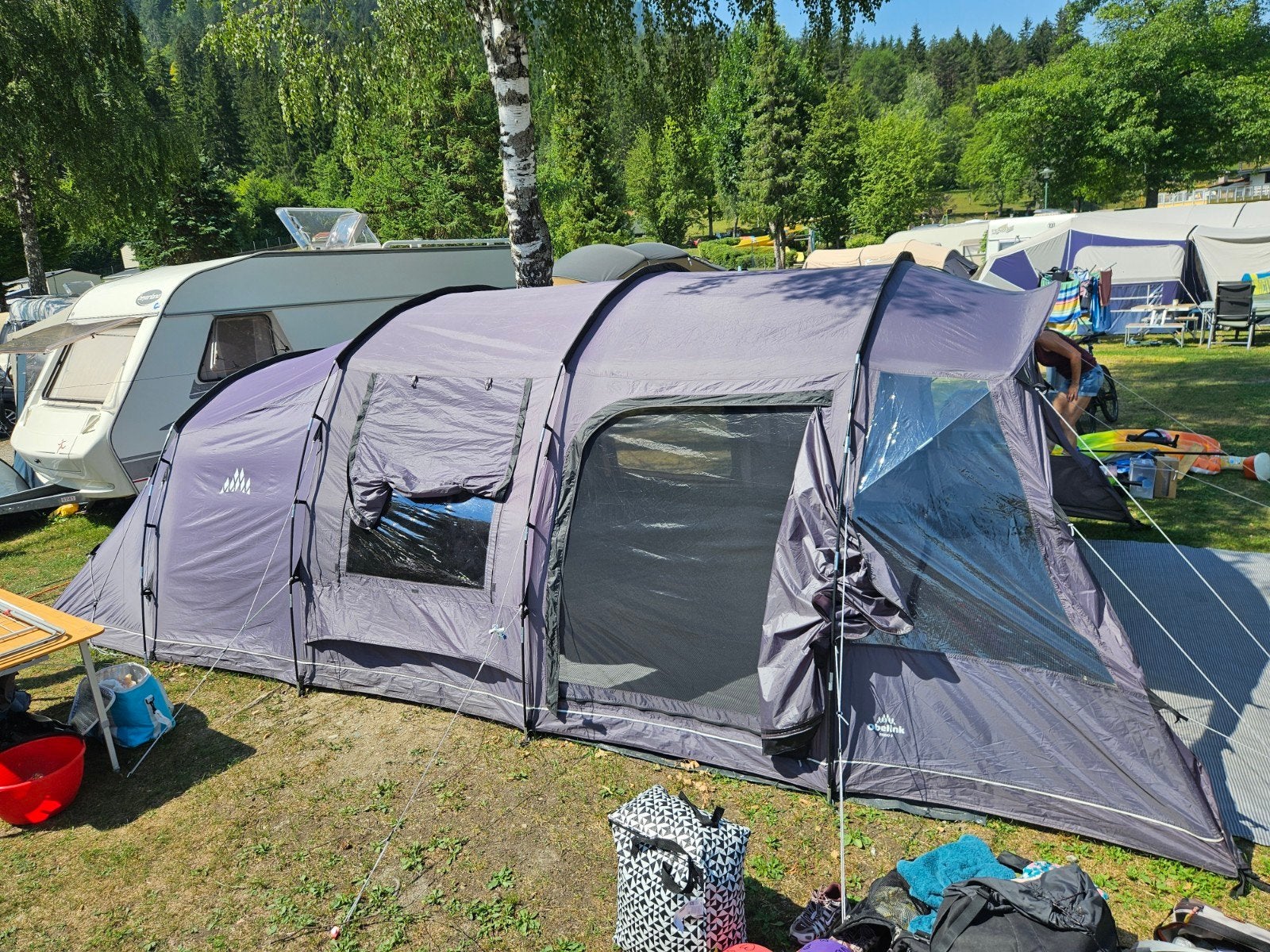 Ruime Obekink tunneltent voor 6 personen, Ophalen, Gebruikt, Tot en met 6