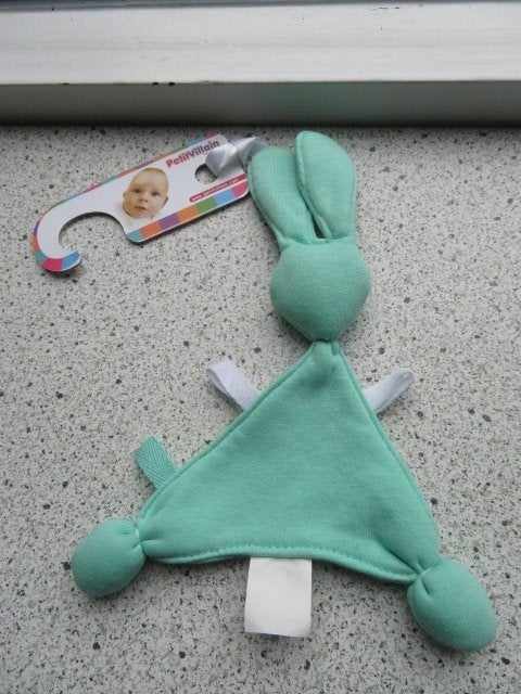 Knuffeldoek speendoek konijn konijntje Petit Villain groen, Kinderen en Baby's, Groen, Ophalen of Verzenden, Met label, Konijn