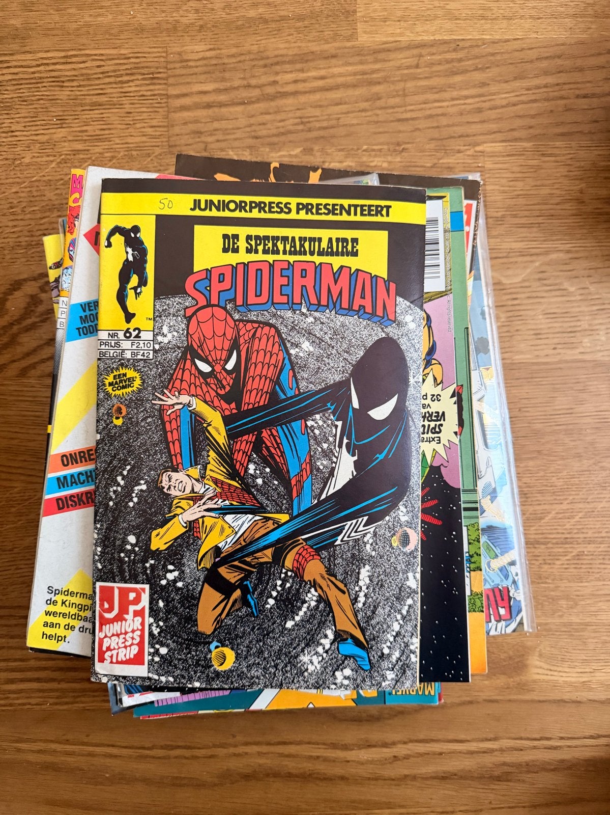 Grote collectie Juniorpress Marvel comics (Spiderman, X-Men), Meerdere comics, Ophalen of Verzenden, Gelezen, Amerika