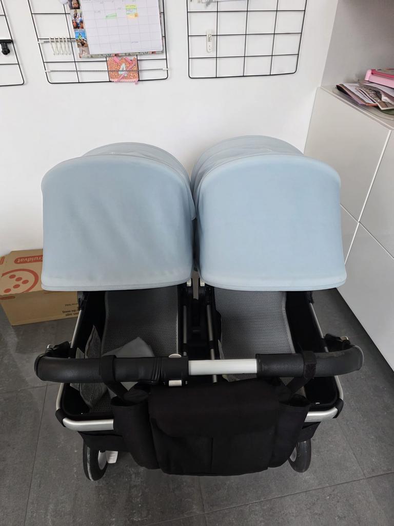 Bugaboo Donkey 3 Duo kinderwagen - Lichtblauw, Kinderen en Baby's, Tweelingen en Meerlingen, Gebruikt, Kinderwagen of Buggy, Ophalen of Verzenden