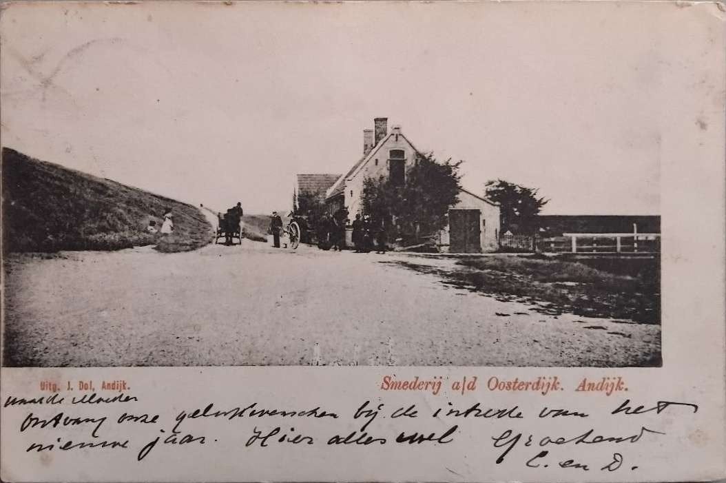 Smederij Oosterdijk Andijk (Noord-Holland) - 1900s, Ophalen of Verzenden, Voor 1920, Gelopen, Noord-Holland