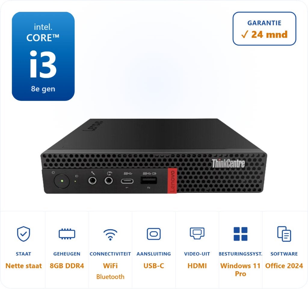 Lenovo Thinkcentre M720Q i3-8100T 3.1GHz 8GB DDR4 256GB SSD, 256 GB, ., 8 GB, I3-8100T
