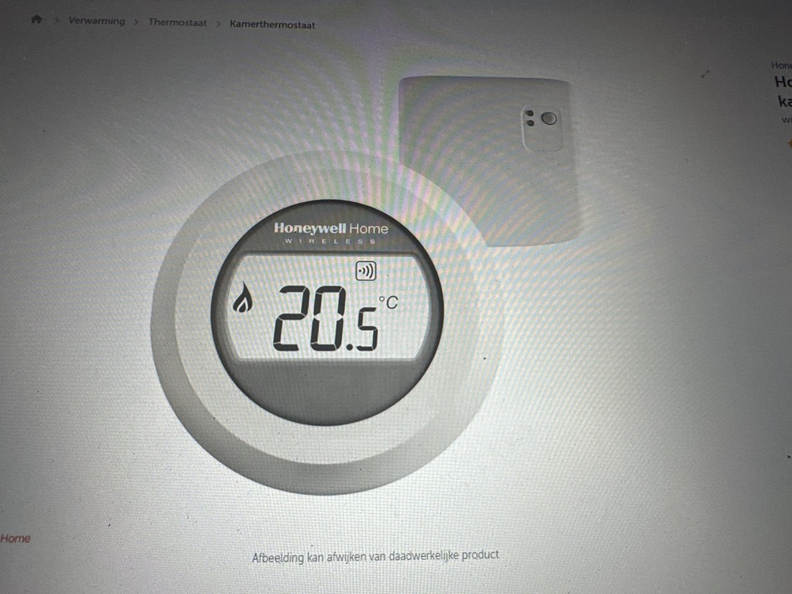 Honeywell Home Draadloze Thermostaat T87M Round Modulation, Ophalen of Verzenden, Slimme thermostaat, Zo goed als nieuw