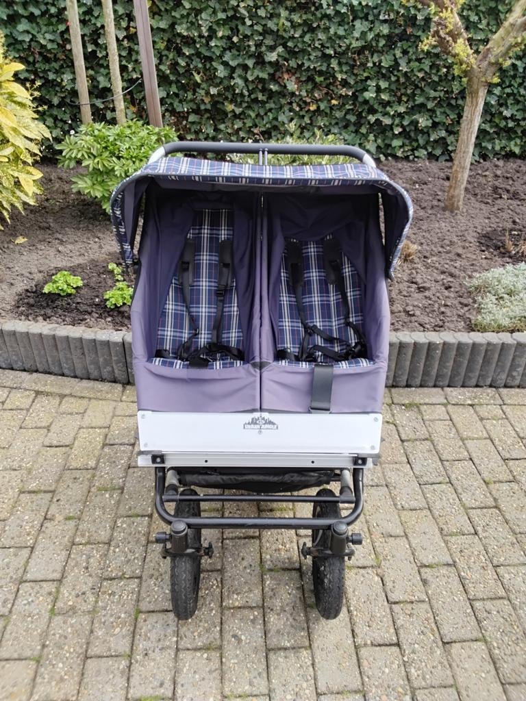 Urban Jungle tweelingkinderwagen met luchtbanden, Kinderen en Baby's, Gebruikt, Duowagen, Ophalen, Kinderwagen
