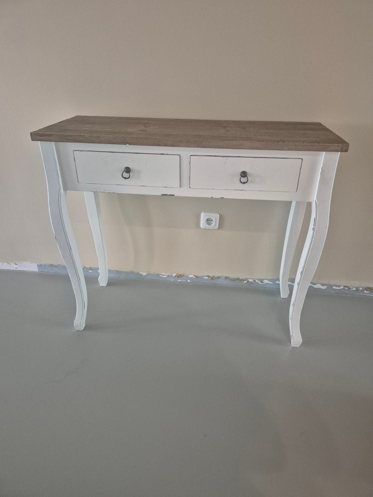 Sierlijke console tafel met twee lades, Gebruikt, 100 tot 150 cm, Tot twee personen, Rechthoekig