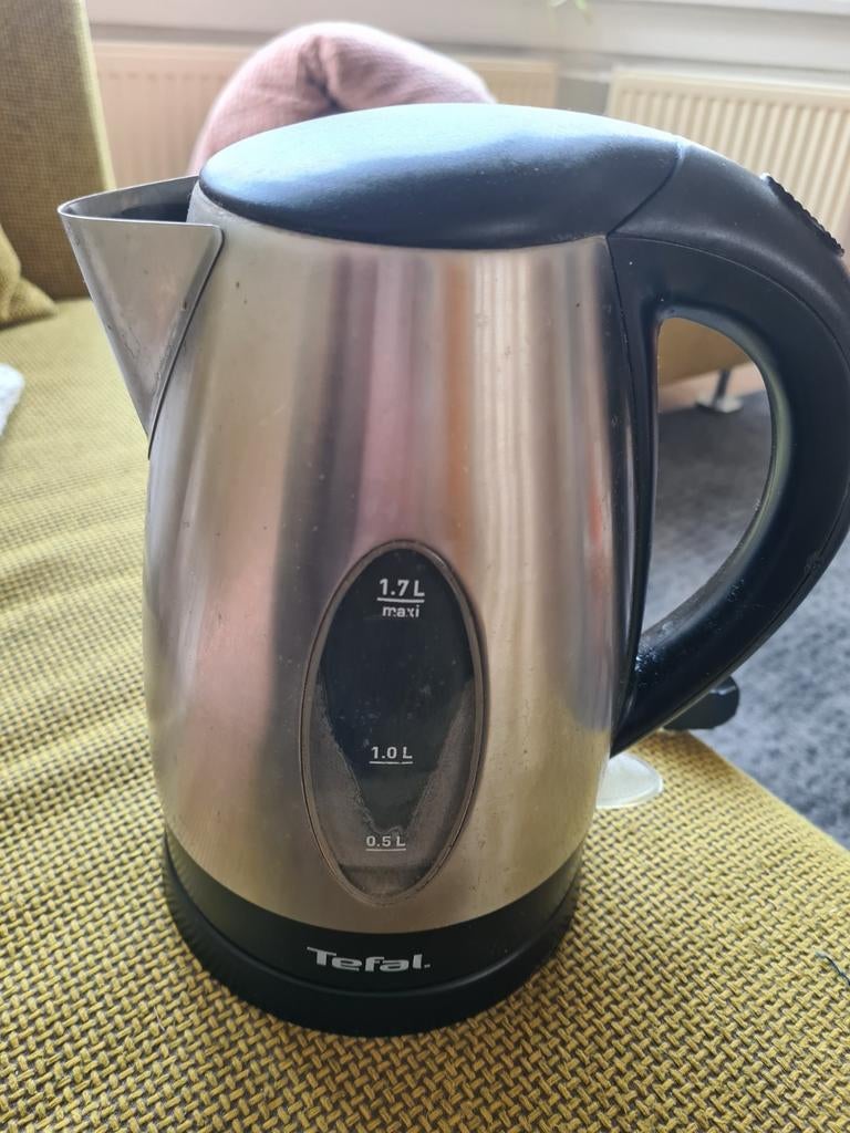 Tefal Waterkoker 1.7 Liter RVS, 1 tot 2 liter, Ophalen, Gebruikt, Rvs