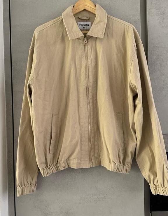 Beige Bomberjack Heren Zomerjas Maat XL 100% Katoen Nieuw, Ophalen of Verzenden, Nieuw, Maat 56/58 (XL), Beige