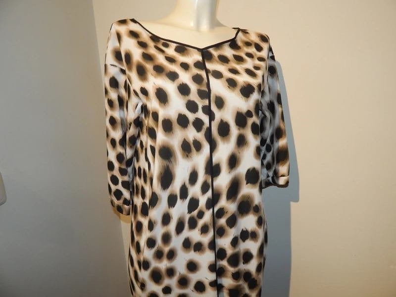 Marccain animal print jurk soepel vallende stof natuurlijk38, Maat 38/40 (M), Zo goed als nieuw, Knielengte, Marccain