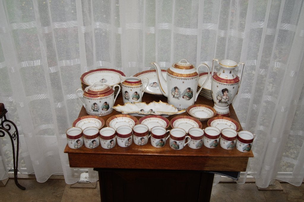 Antiek Napoleon en Josephine Bonaparte ( Servies -, Ophalen of Verzenden