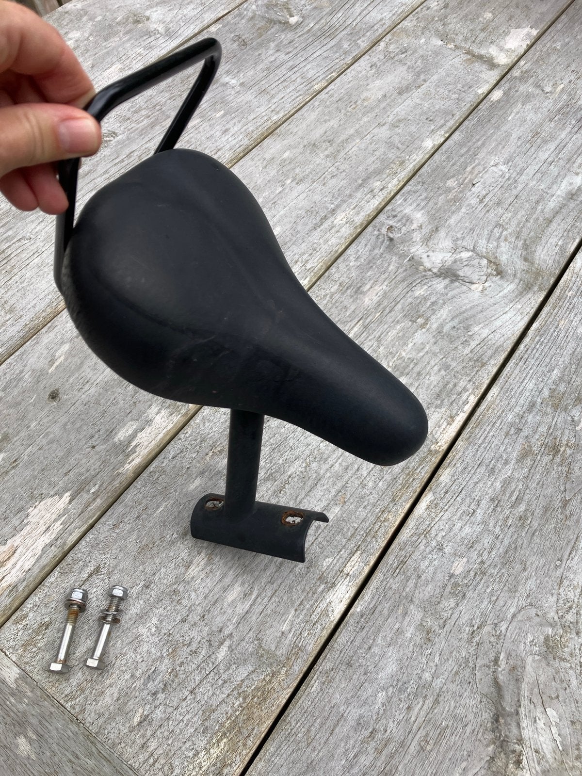 Extra zadeltje voorop de fiets - Gebruikt maar goed, Ophalen of Verzenden, Gebruikt, Voorzitje