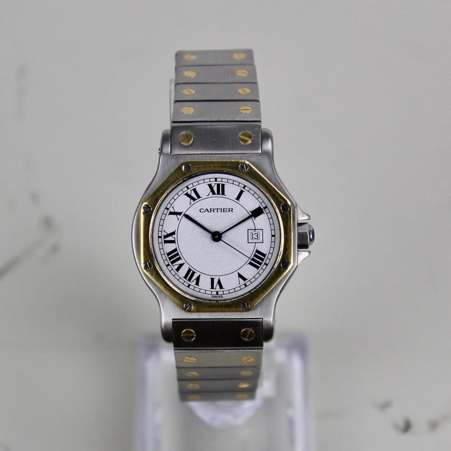 Cartier Santos Octagon - 2966, Overige merken, Staal, Cartier, Gebruikt